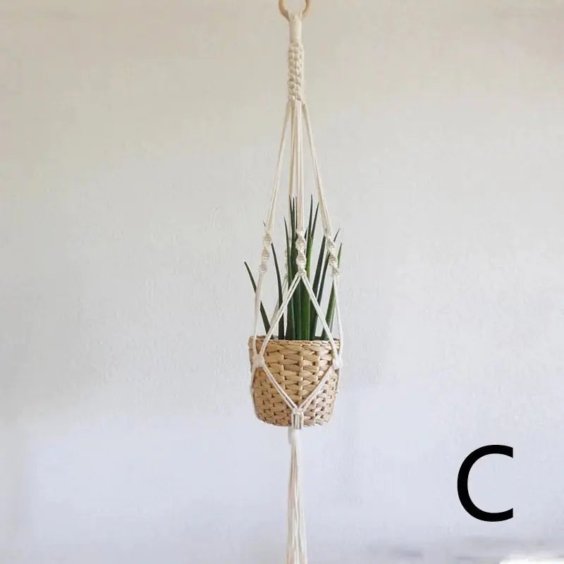 Maceta Colgante de Macramé
